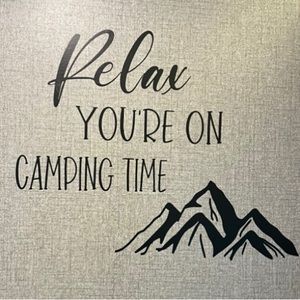 Camping wall vinyl removable decal.
